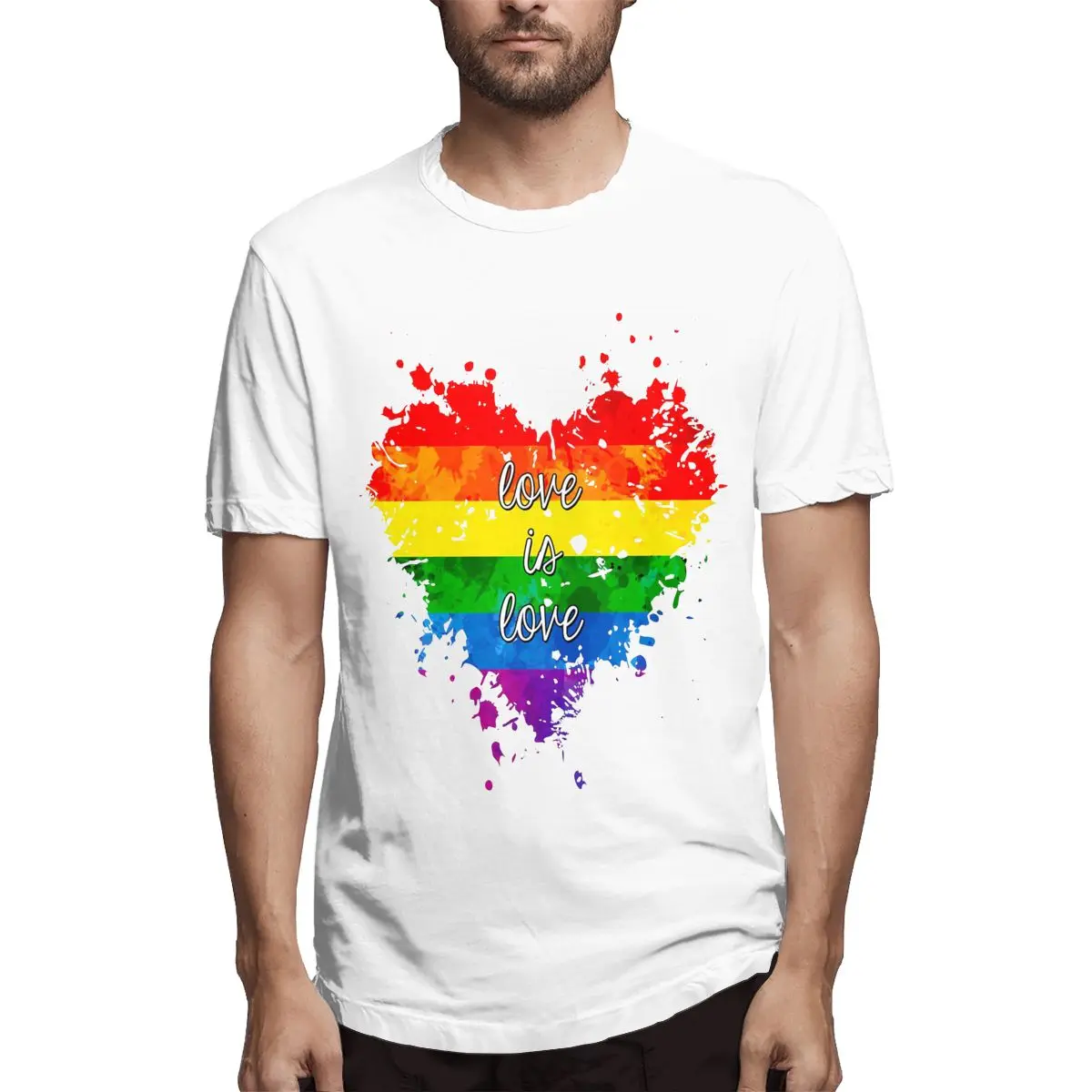 

Love Is Love Men's Creative Tee Shirt Short Sleeve O Neck T-Shirt Gift Clothing