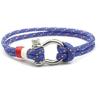 nautical buckle paracord mens rope sailing stainless steel u bracelet shaped