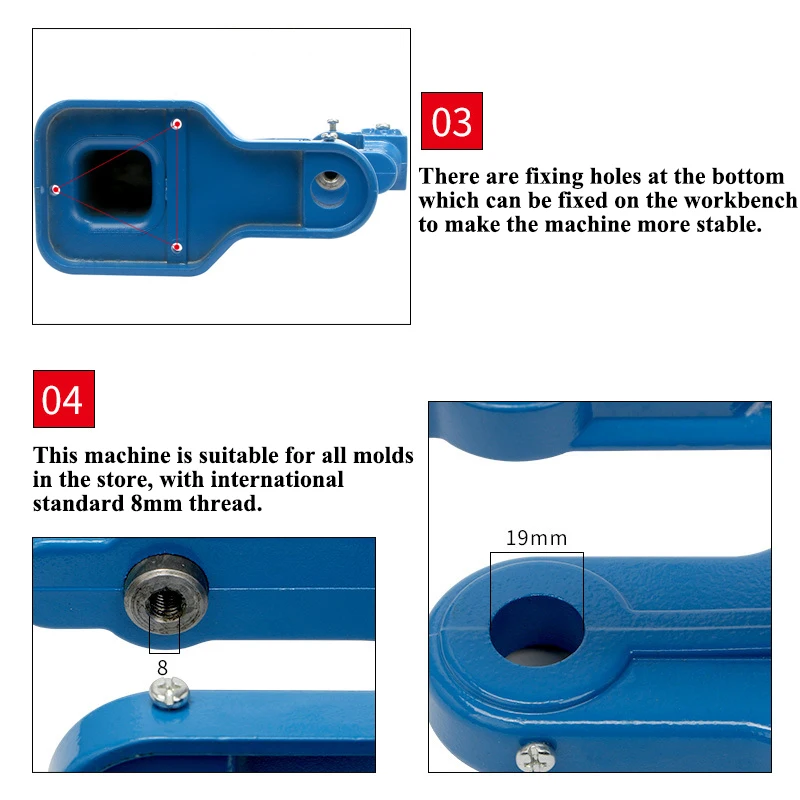 

Hand press machine Installation tool press 6 colors Aluminum lightweight multi mold for eyelets/rivet/Buttons/Drilling/buckle