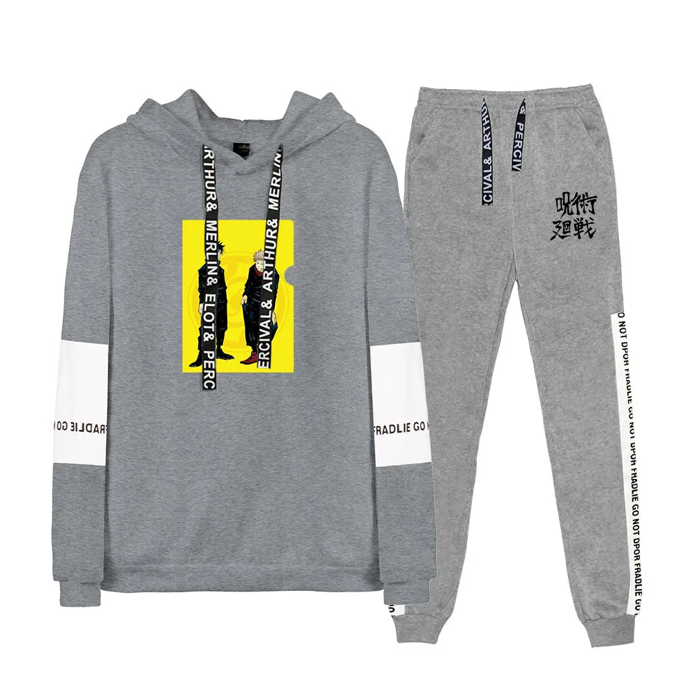 

WAWNI Jujutsu Kaisen Hidalgo Fashion Print Hooded Sweatshirt Two Piece Set Cotton Popular Casual Pullover Pants Unique Cloth New