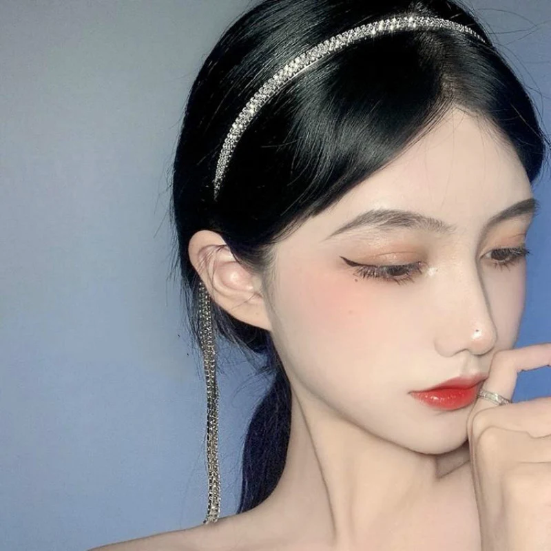 

Wholesale Shiny Rhinestone Headband Tassel Pendant Hair Band Headband Hair Hoop Christmas Fashion Women Hair Band M3