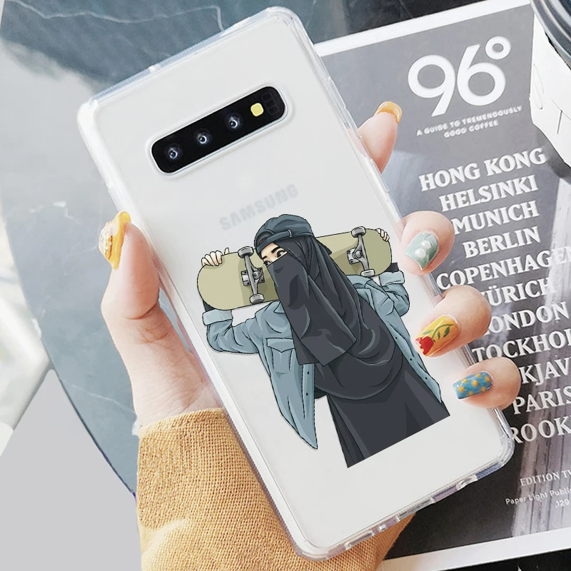 Роскошный силиконовый чехол для телефона с изображением женщины в хиджабе лица