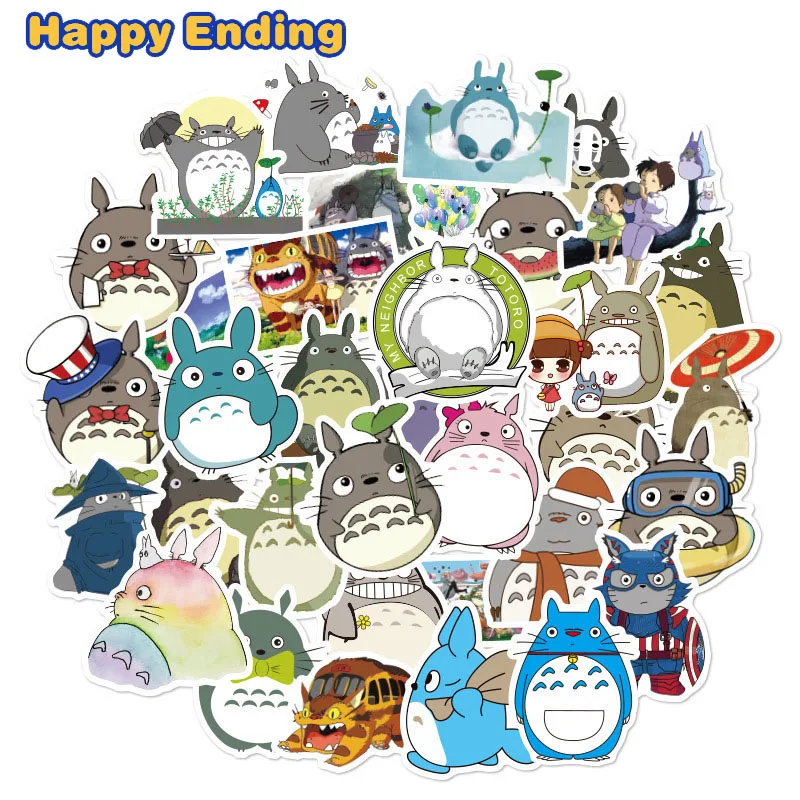 10/30/50Pcs Ghibli Hayao Miyazaki Totoro stickers Miyazaki Hayao For Decal on Guitar Suitcase Laptop Phone Fridge Motorcycle Car