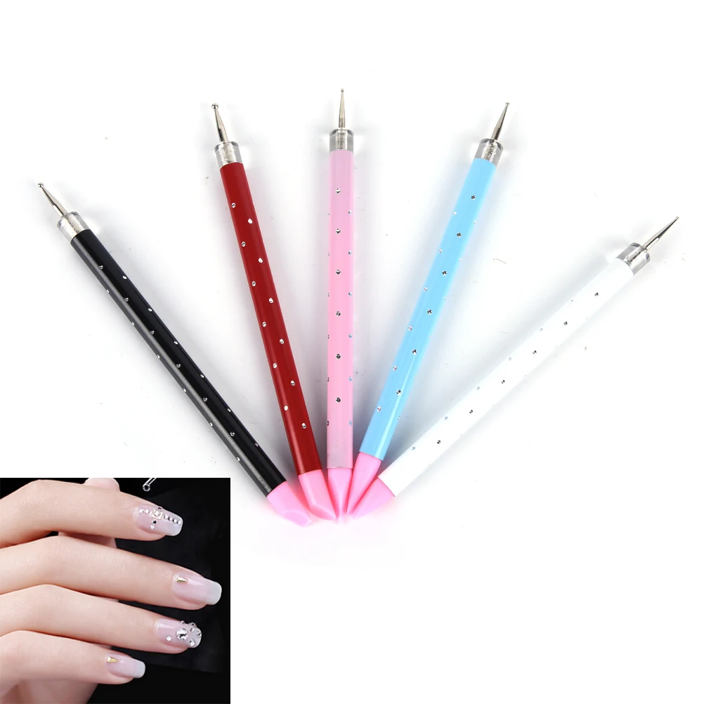 Новинка двухсторонняя ручка Стразы для ногтей восковая инструмент маникюра
