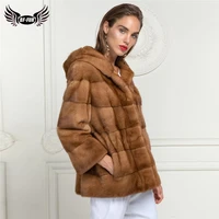 bffur luxury real mink fur coats with hood fashion natural full pelt mink fur jackets genuine high quality fur coat outwear 2022