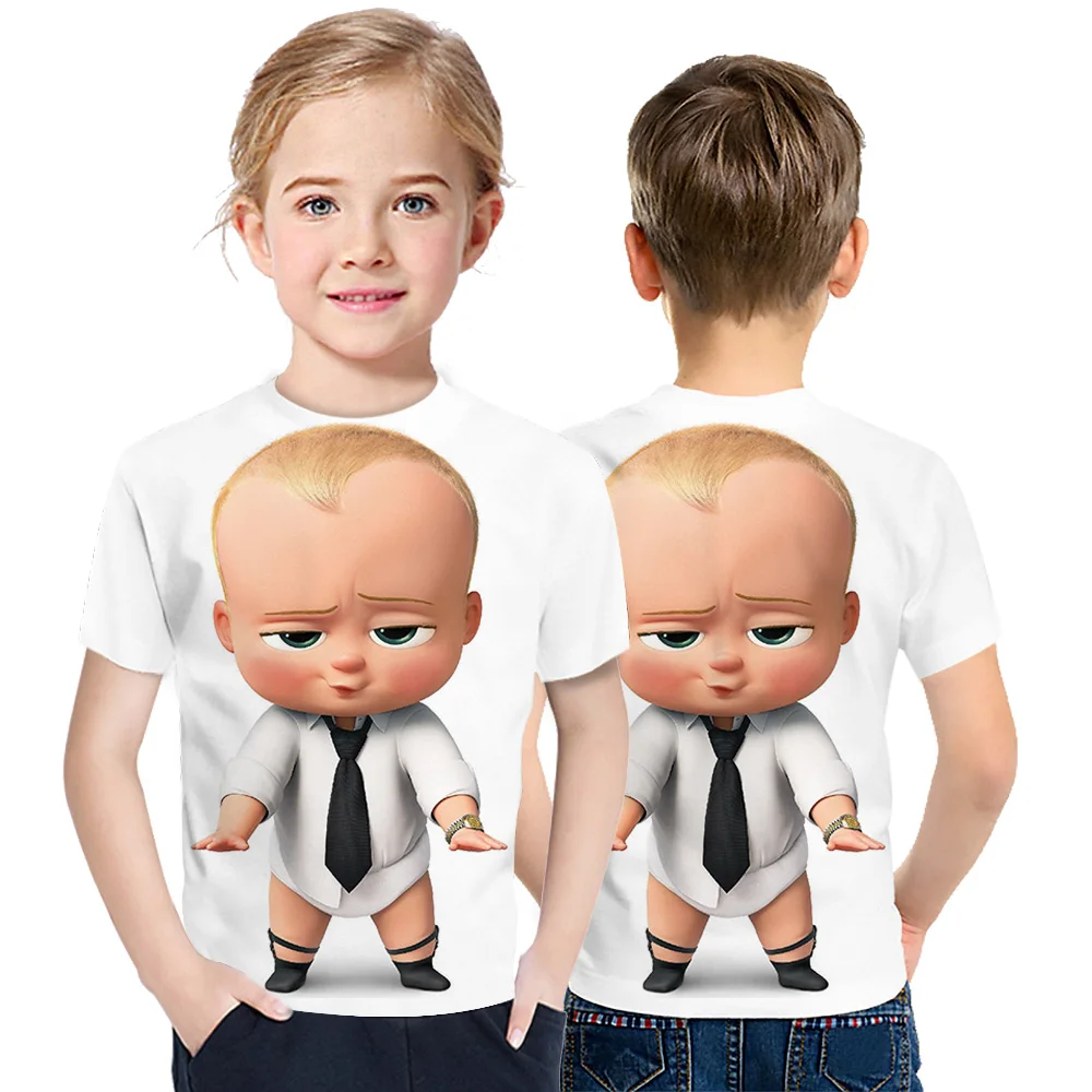 

Boss Baby 3D Fashion T-Shirt Printing Film Cute Children's Top 2021 Summer New Cheap Wholesale Street Style Short Sleeve