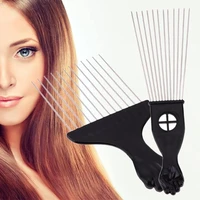 professional salon use black metal african pick comb hair combs