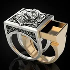 Властные Лев мужские кольца креативная невидимая коробка для хранения кольцо в готическом стиле для мужчин ювелирные изделия кольцо в стиле панк с черепом
