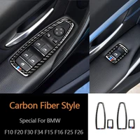 carbon fiber window lifter switch frame armrest panel trim decoration for bmw f20 f21 f30 f34 car interior accessories