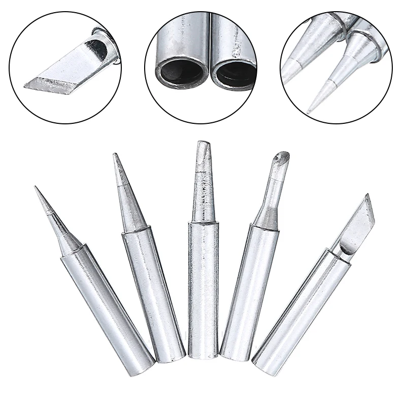 Набор металлических наконечников для паяльника 900M T 42 мм 5 шт.|soldering iron tips set|soldering