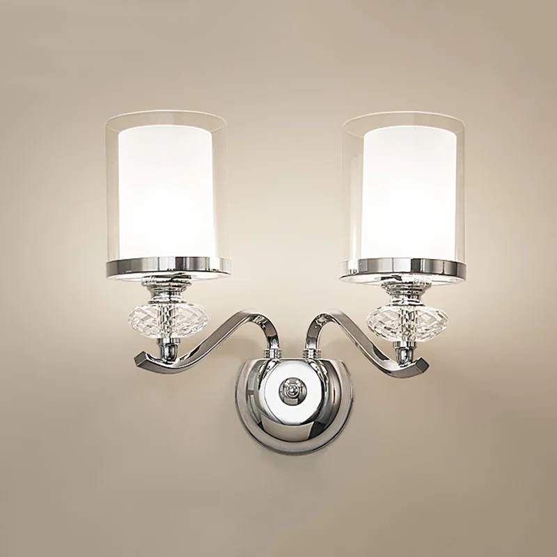 Настенный светодиодный светильник современный хромированный металлический