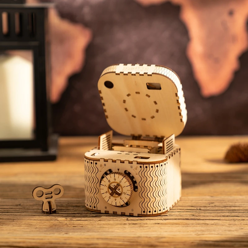 DIY 3D деревянная головоломка коробка для хранения пароль коробка для сокровища сборочная Модель Строительный набор игрушки для детей рождественские подарки на день рождения