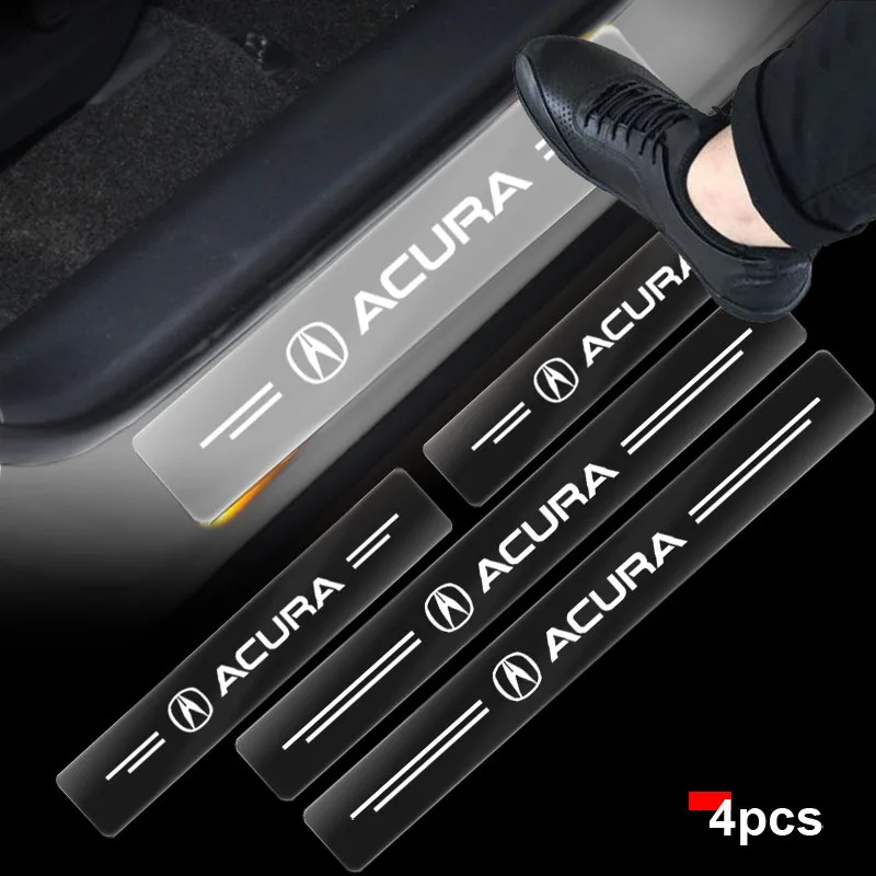 

4Pcs/Set New Car Scuff Plate Door Threshold Sill Protected Stickers For Acura RL Integra ILX TL TLX MDX RDX CSX RSX ZDX TSX NSX