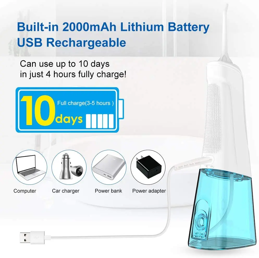 Ирригатор для полости рта 4 режима водяной Флоссер USB Перезаряжаемые очиститель