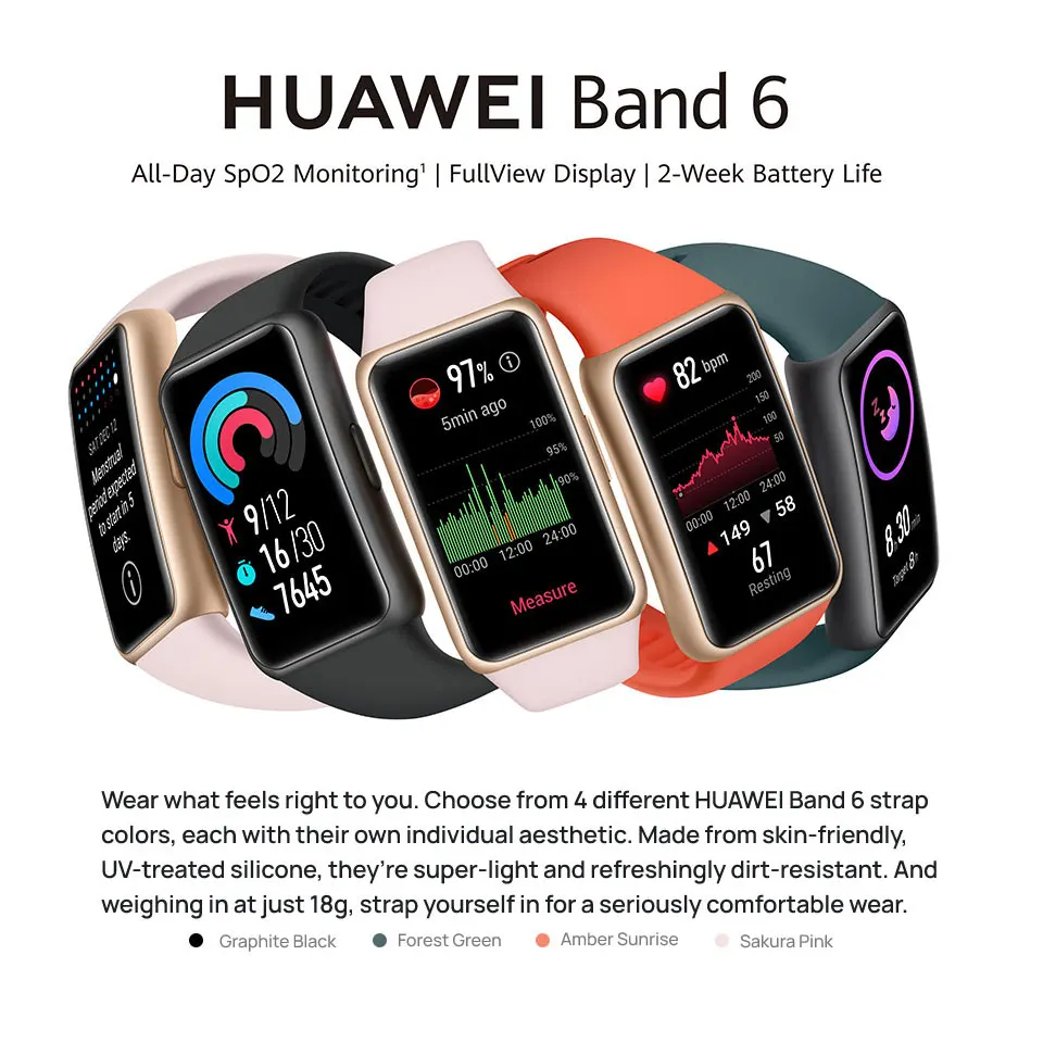 Смарт-браслет Huawei Band 6 1 47 дюйма AMOLED пульсометр мониторинг сна |