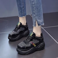 2020 new women chunky sneakers platform autumn shoes sequined casual bling female white dames dad shoe zapatillas mujer