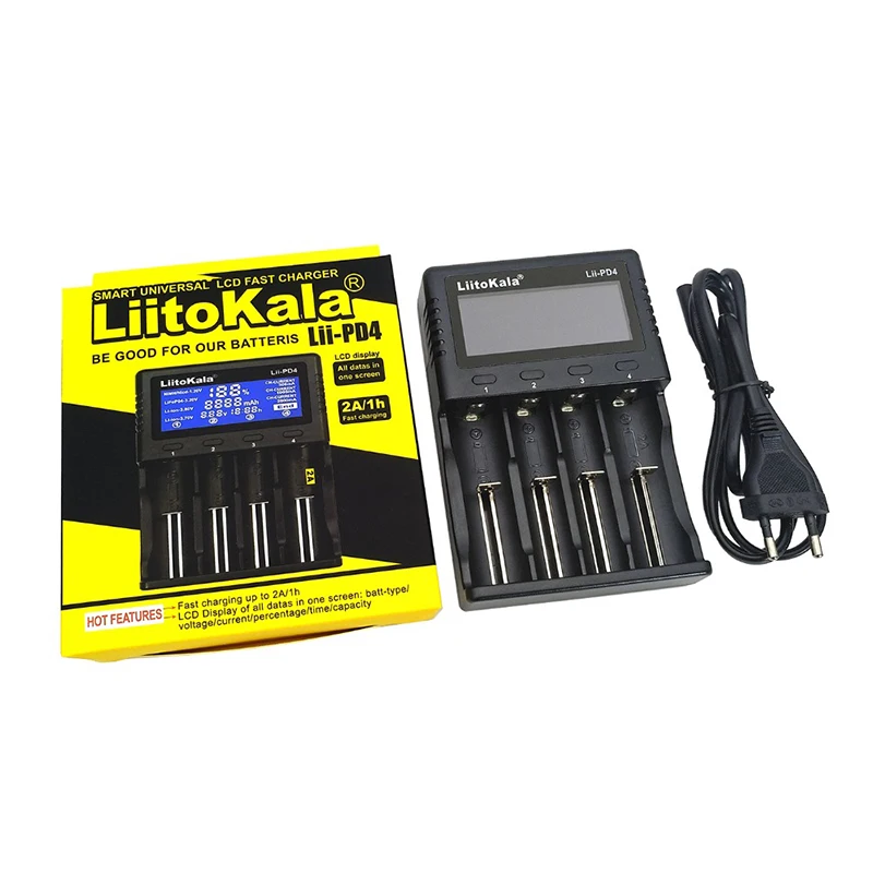Зарядное устройство LiitoKala Lii-100 202 402 PD4 100 В для батарей 18650 3 7/3 2/1 2 18350 26650 NiMh литиевых