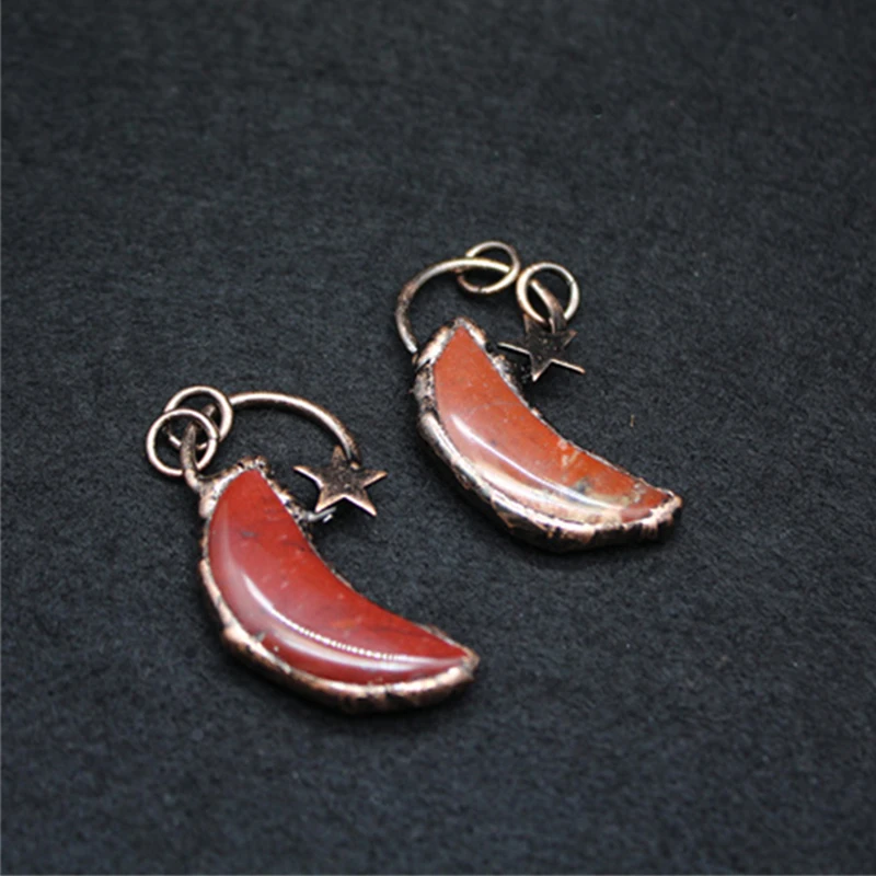 Женское ожерелье с подвеской в виде звезды и Луны красным агатом | Украшения