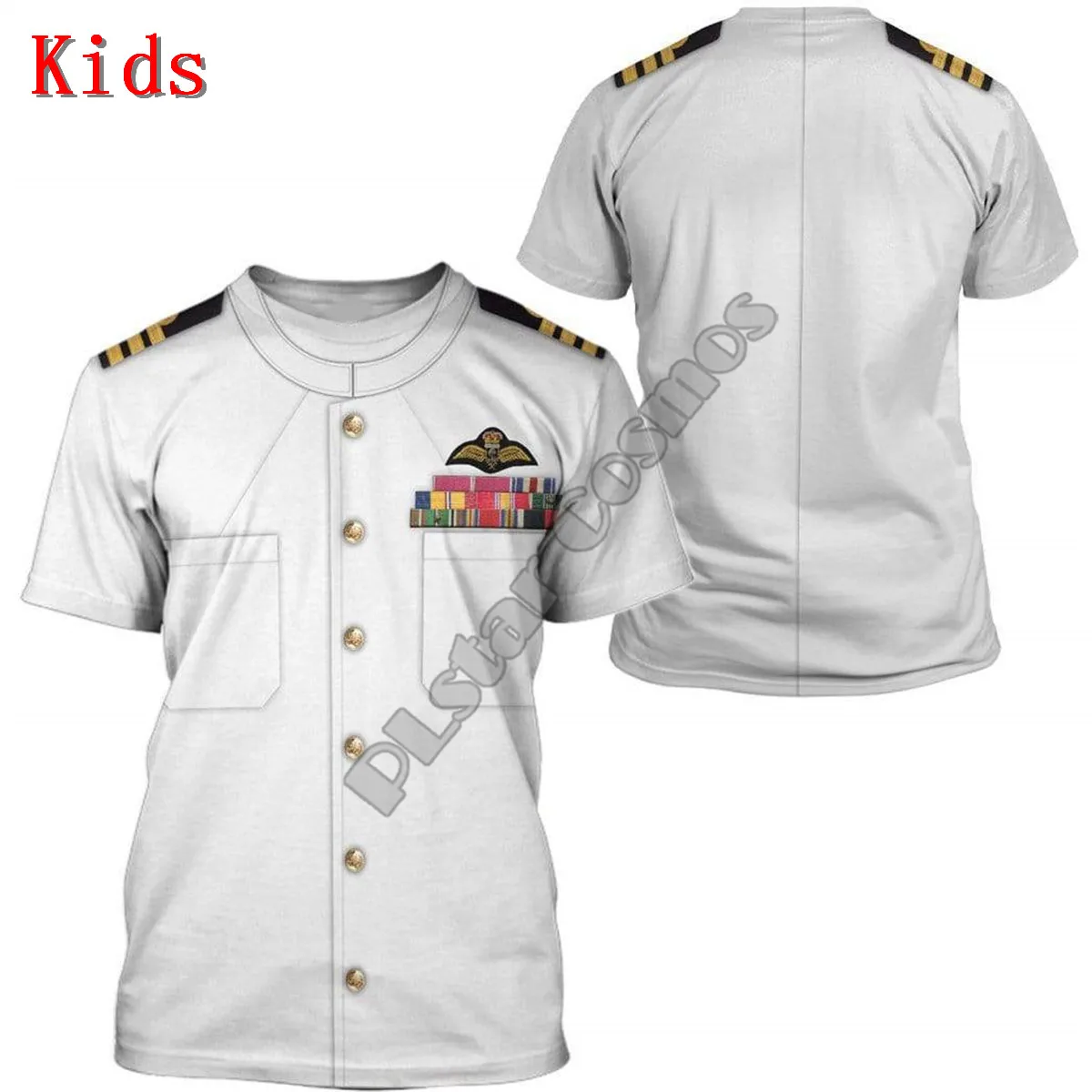 

White uniforms of the royal navy 3D Printed Hoodies Kids Pullover Sweatshirt Tracksuit Jacket T Shirts Boy Girl Cosplay apparel