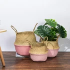 Складная декоративная корзина для прачечной, складной органайзер розового цвета для сада, цветов, плетеной одежды, игрушек, мелочей, для дома