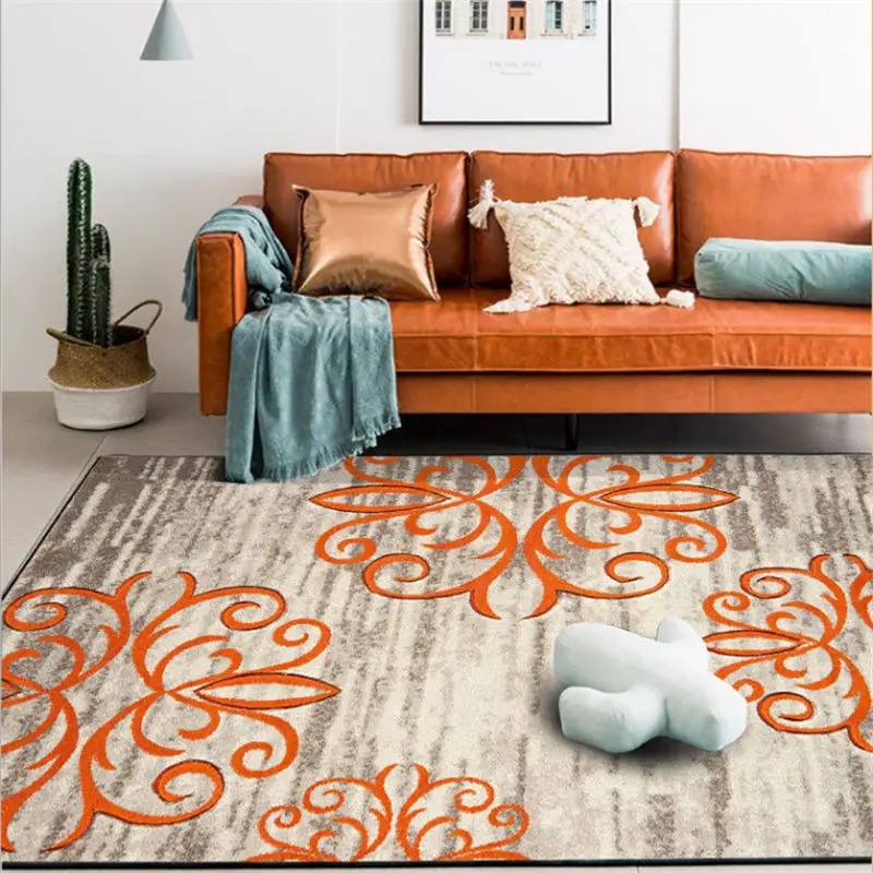 Коврики и ковры для дома гостиной новый китайский оранжевый ковер с цветочным