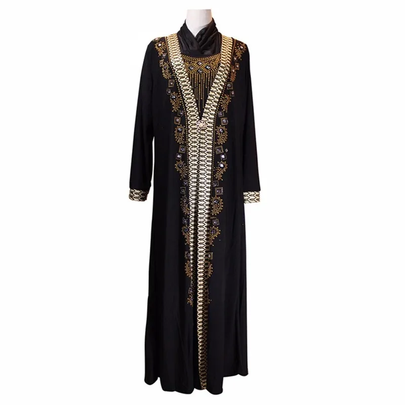 Мусульманская черная абайя мусульманская одежда ИД Мубарак Турция Дубай Рамадан