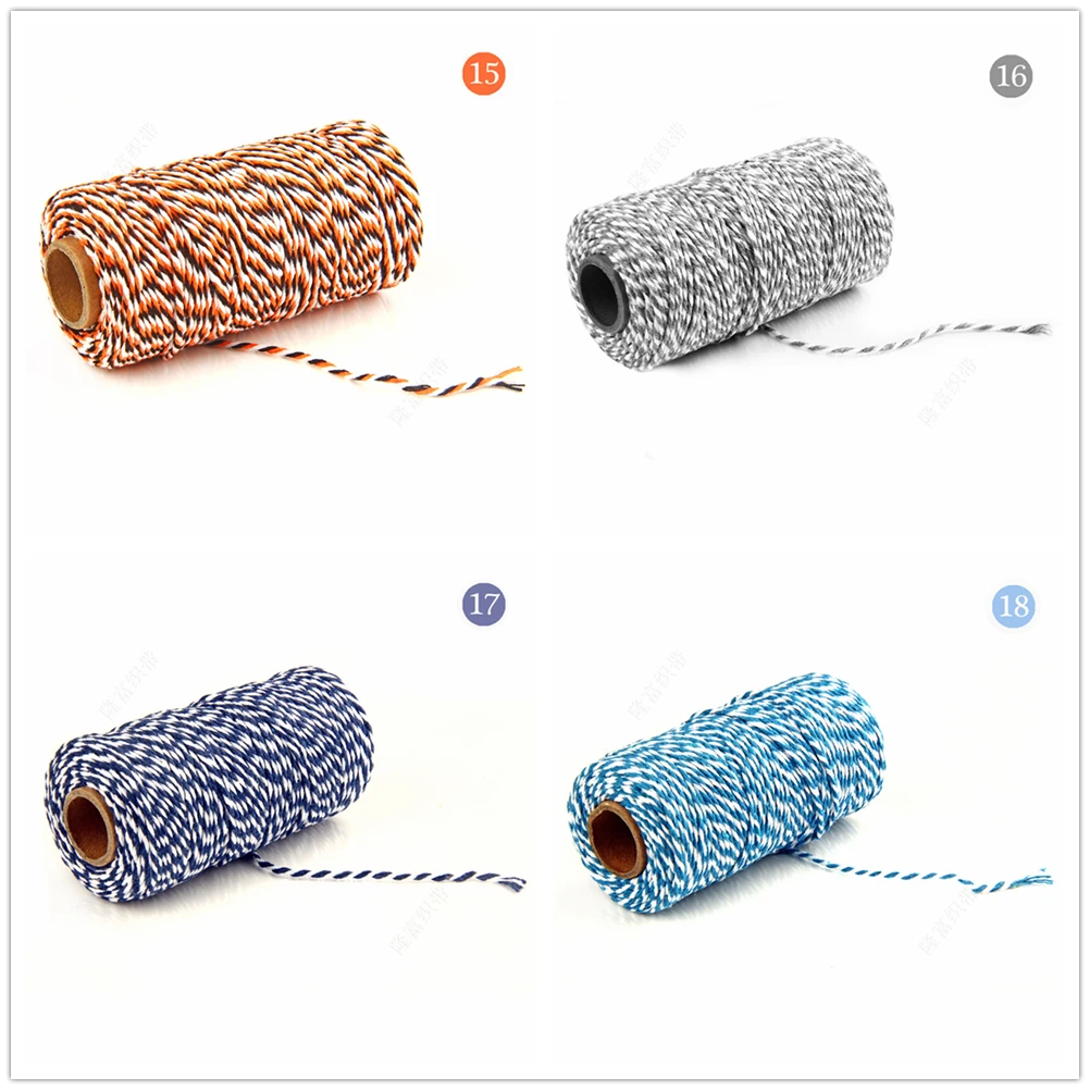 Новый DiIY 2 мм ширина 100 метров длина два цвета хлопок нить ленты ремесло | Дом и сад