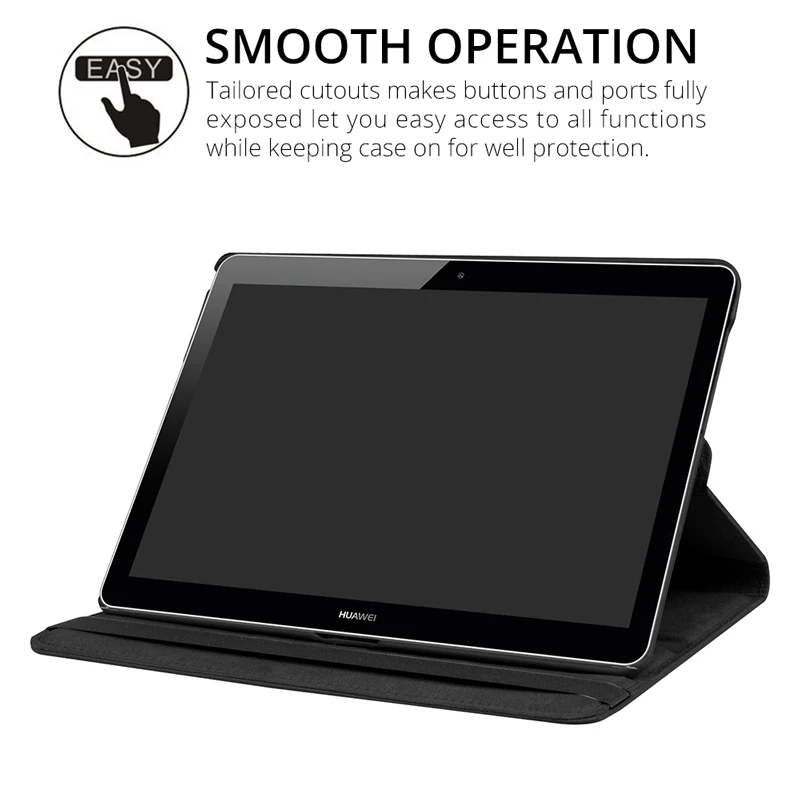 360 градусов вращающийся чехол с флипом кожзам для Huawei MediaPad T3 10 AGS W09/L03 9 6 дюймовый
