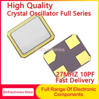 10pcslot passive quartz resonator 4pin 3225 3 2x2 5mm 27mhz crystal oscillator 10pf passive smd crystal 10ppm osc new original