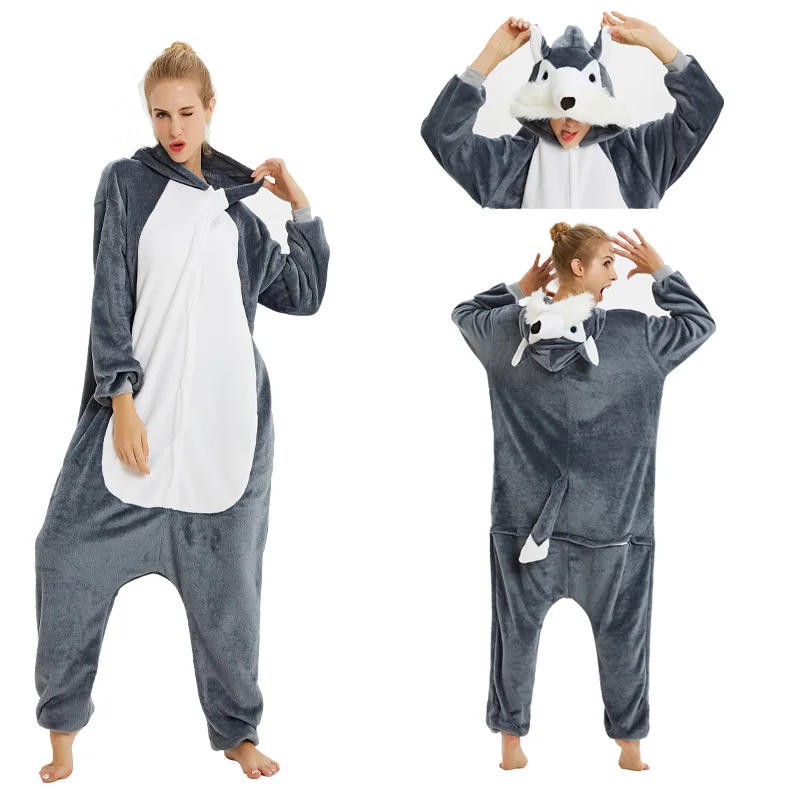 2019 Унисекс Взрослые животные кигуруми зима единорог пижамы наборы мультфильм