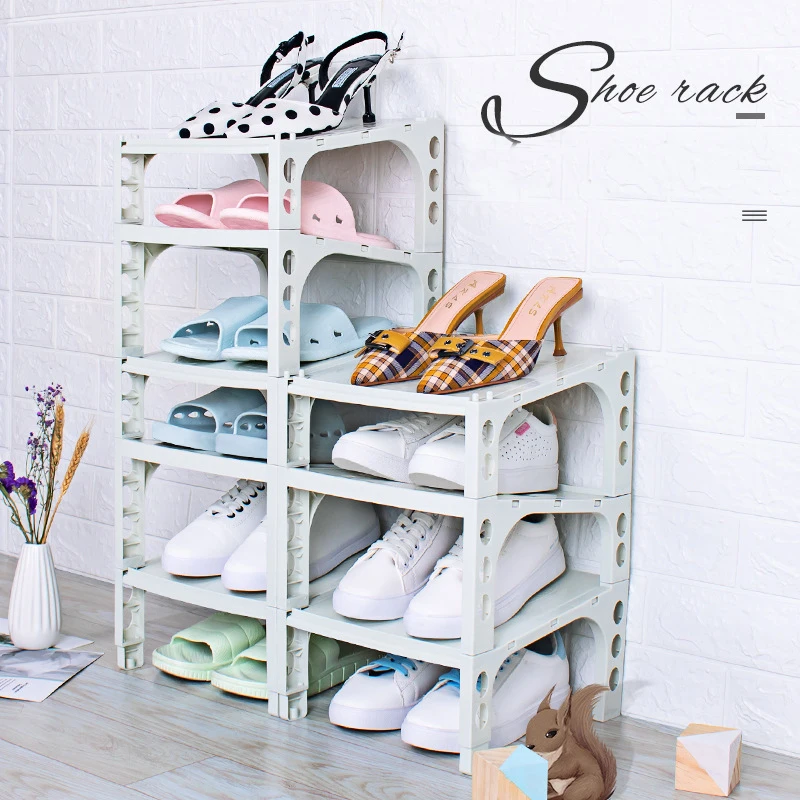 Толстые двойные стеллажи для обуви современный чистящий стеллаж хранение