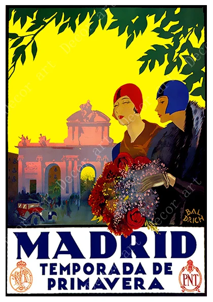 Испания Мадрид бульдога Берлина Германия путешествия холст картины старинные