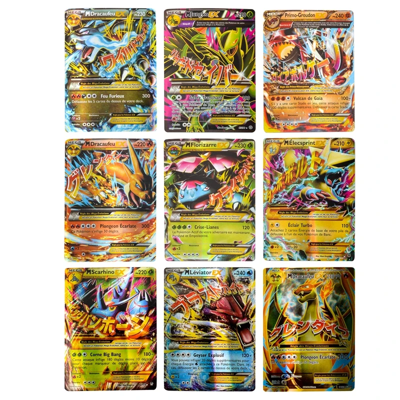 aниме pokemon cards vmax gx tag ex mega v anime figure pikachu charizard french flash card pokémon childrens toys game gift f