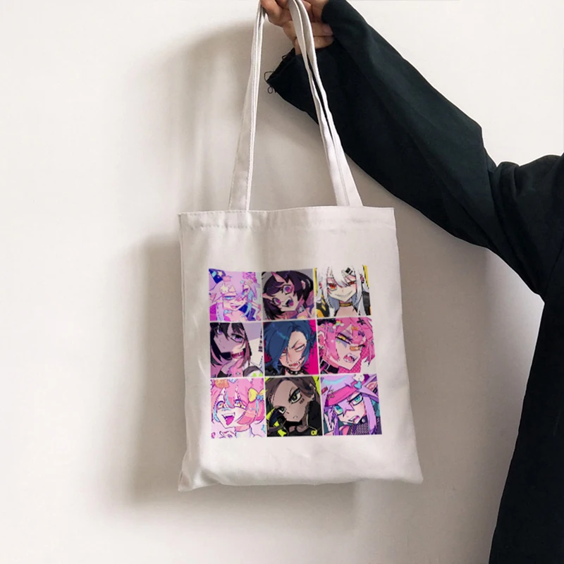 

Japanese Cartoon Canvas Bag Anime Kawaii Shoulder Bags Casual Punk Hip-hop Female Bag Harajuku Large Capacity Shopping Bag