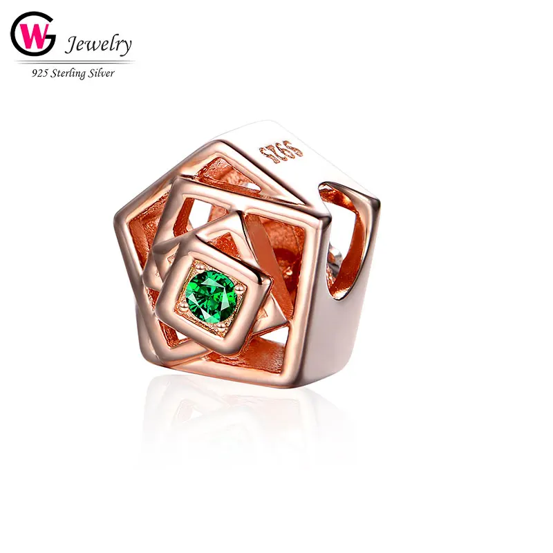 

Charm Beads Fit For Bracelets DIY Making Female Charm Zircon Green Accessories Classic jewelry