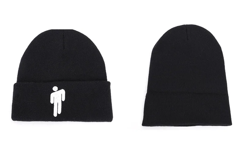 Billie Eilish вышивка Beanie Женская и мужская вязаная зимняя шапка однотонная хип-хоп мягкая шапка черепки теплая кость Unise Новая мода