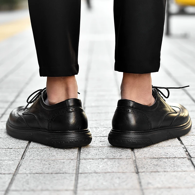 OLOMM casual leather shoes fashion men's oxford wedding cowboy British breathable business party DD-79 | Обувь