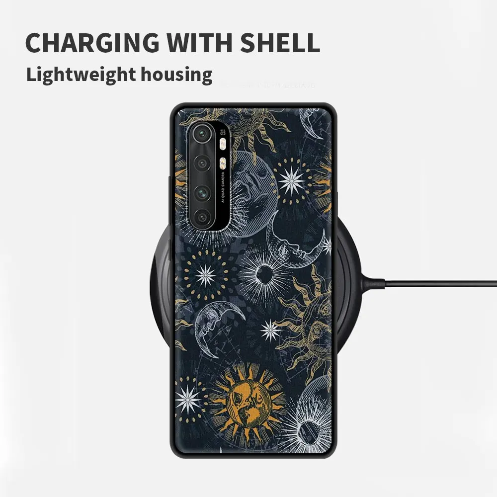 Case For Xiaomi Mi Poco X3 NFC 10T Pro 5G M3 Note 10 Lite 9T 11 Black Luxury Printing Soft Phone Cover Shell Death Tarot Cat