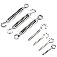 dwz 5pcs stainless steel turnbuckle adjustment hook eye screw wire rope tensioning tightener tight cable screw connector