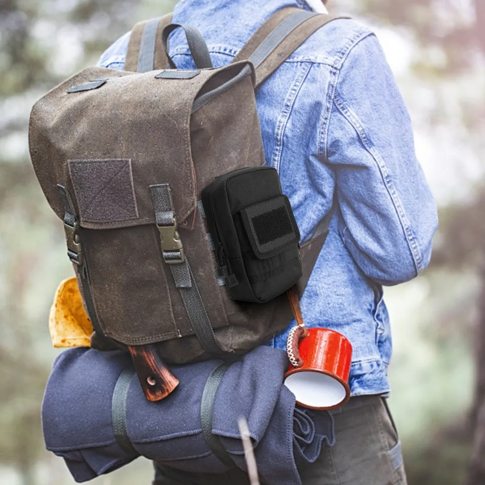 

1000D Tactical Molle Pouch Utility Pouch Waterproof Waist Bag Protable EDC Pouch Mobile Phone Wallet Card Pack for Camping