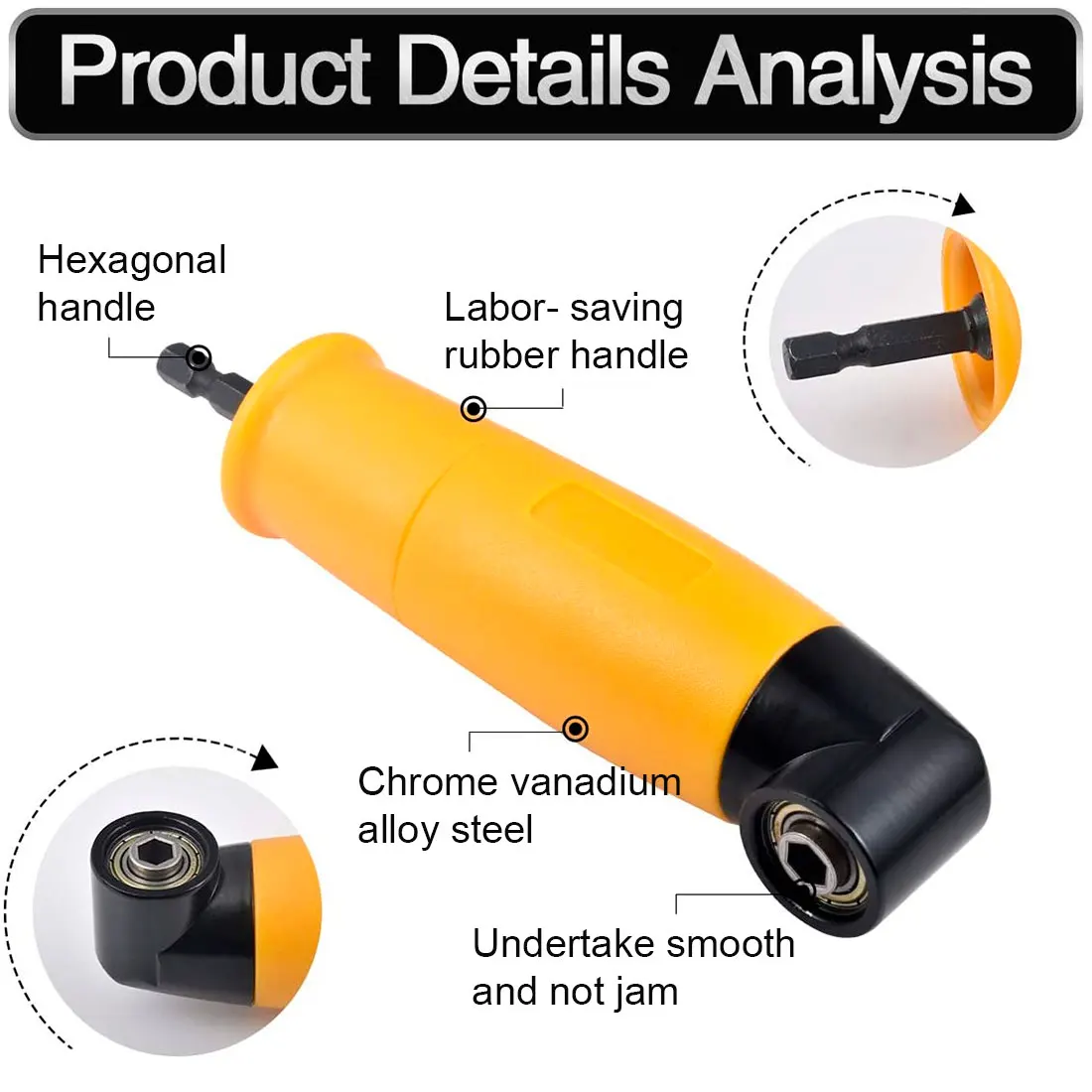 

Corner Angle Adapter Easily Releases and Locks Drill Bits Tool 90 Degree Corner Electric Drill Chuck Right Universal Bit