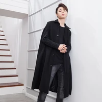 european and american mens winter woollen coat over the knee long loose mens cape cape trend