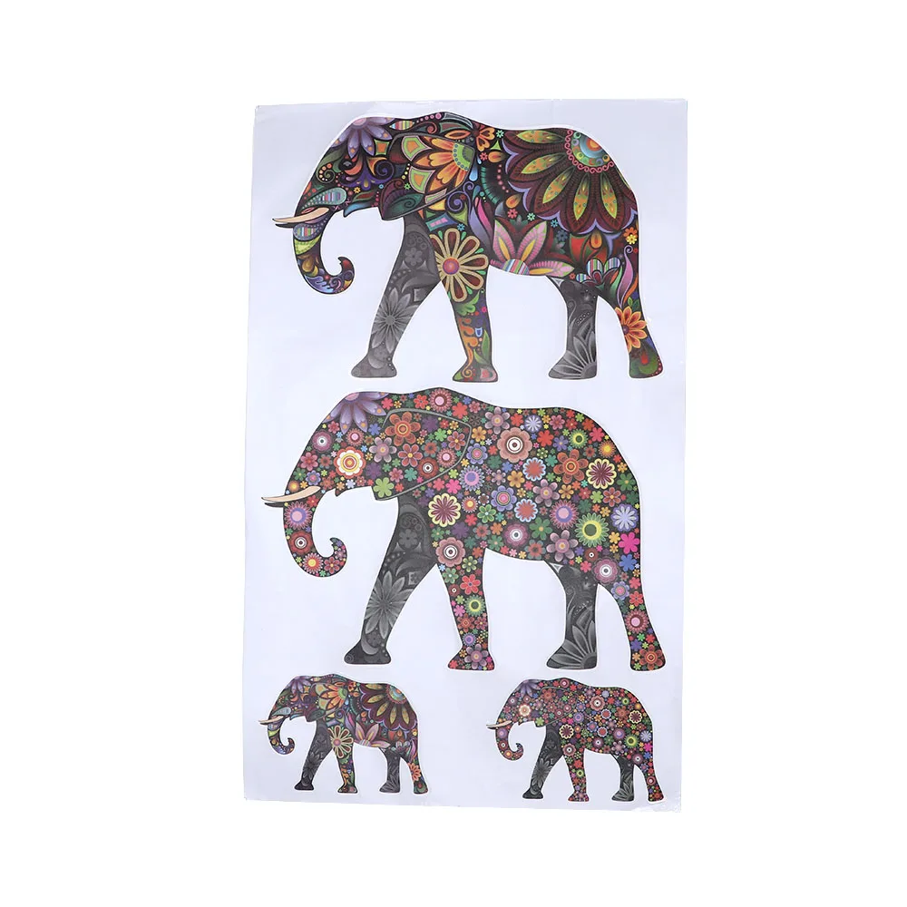 Классическая Настенная Наклейка Уникальный стиль слон цветочный переводной