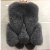 autumn winter warm sleeveless faux fur vest womens outerwear high quality ukraine new fox fur slim short waistcoat coat