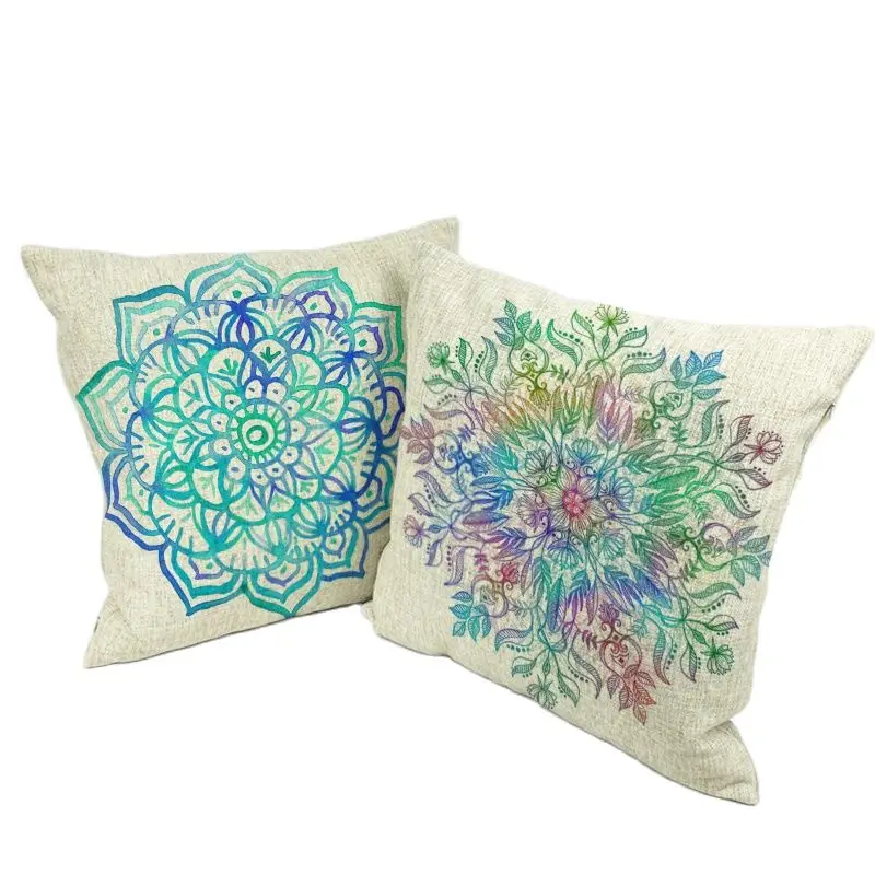 

Cushion Covers Colorful Geometric Throw Pillow Covers Car Seat Decor 45X45Cm Linen Home Office Furniture Ramadan Fundas De Cojin