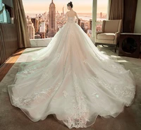 royal train sweetheart ball gown wedding dresses 2020 appliques flowers vintage lace bride gowns vestido de noiva