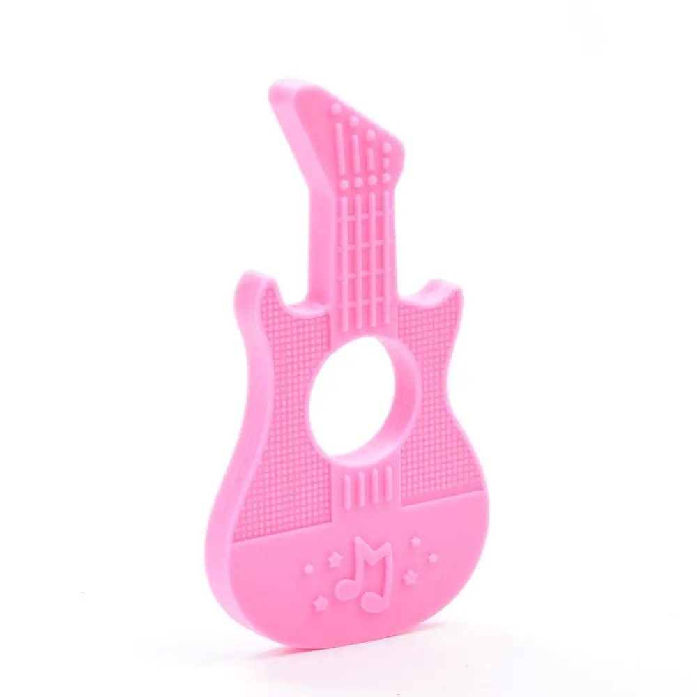 Guitar 12 1 шт., детский прорезыватель, мультяшный осьминог, морская лошадь, животные, соска, цепочка, ожерелье, Пищевая силиконовая гитара, детский грызунок - Цвет: Guitar 12