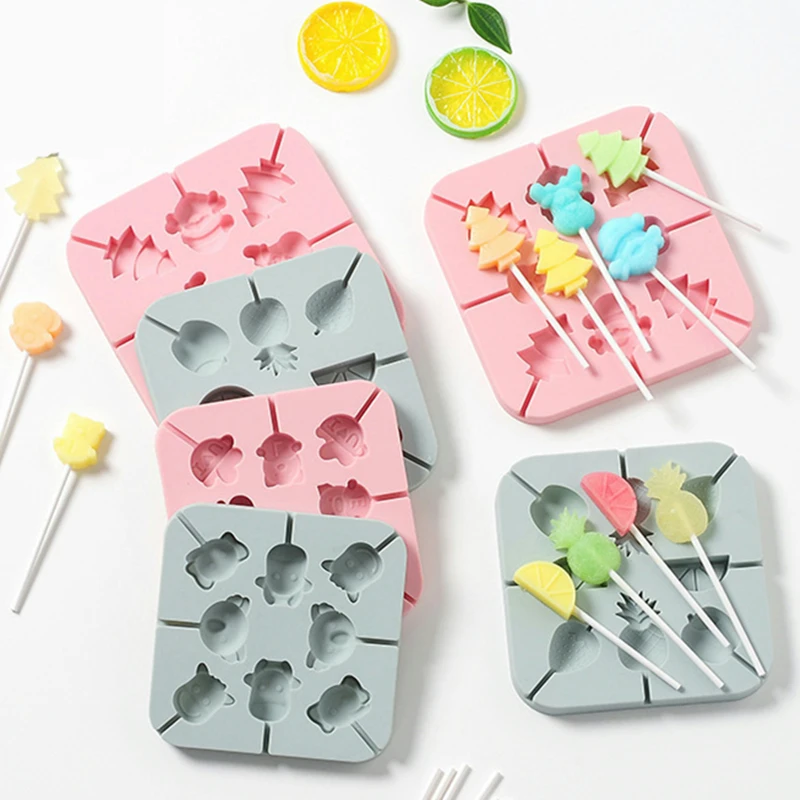 Силиконовая форма для леденцов с круглым сердцем рождественской елки цветка