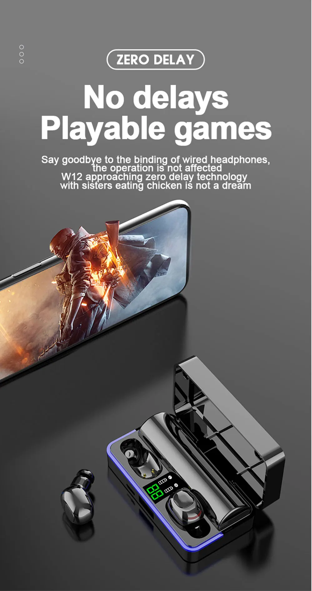 W12, TWS, Bluetooth 5,0, беспроводная гарнитура, наушники, мини наушники, HIFI звук, наушники в ухо, 1800 мАч, Powerbank с микрофоном для телефона