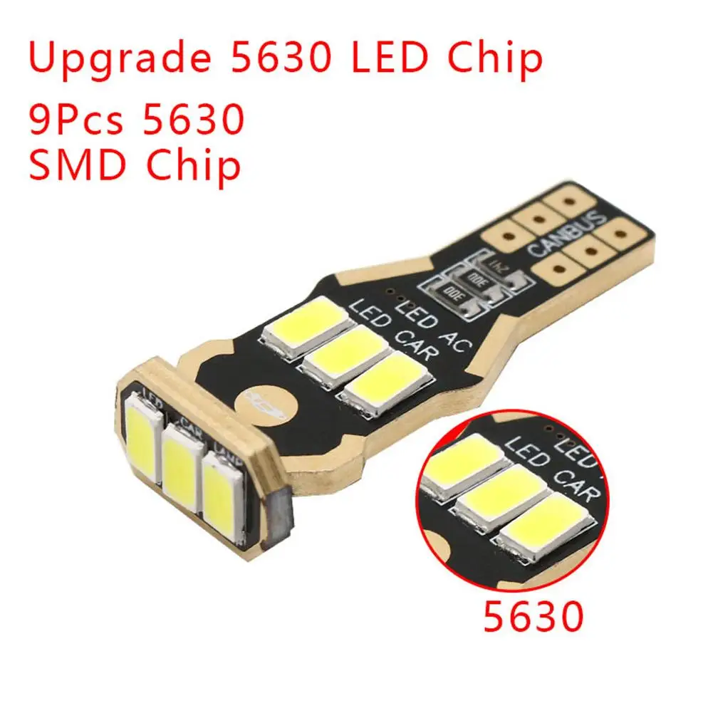 2 шт Автомобильный светодиодный Реверсивный светильник T15 5730 9smd 5630 9 s